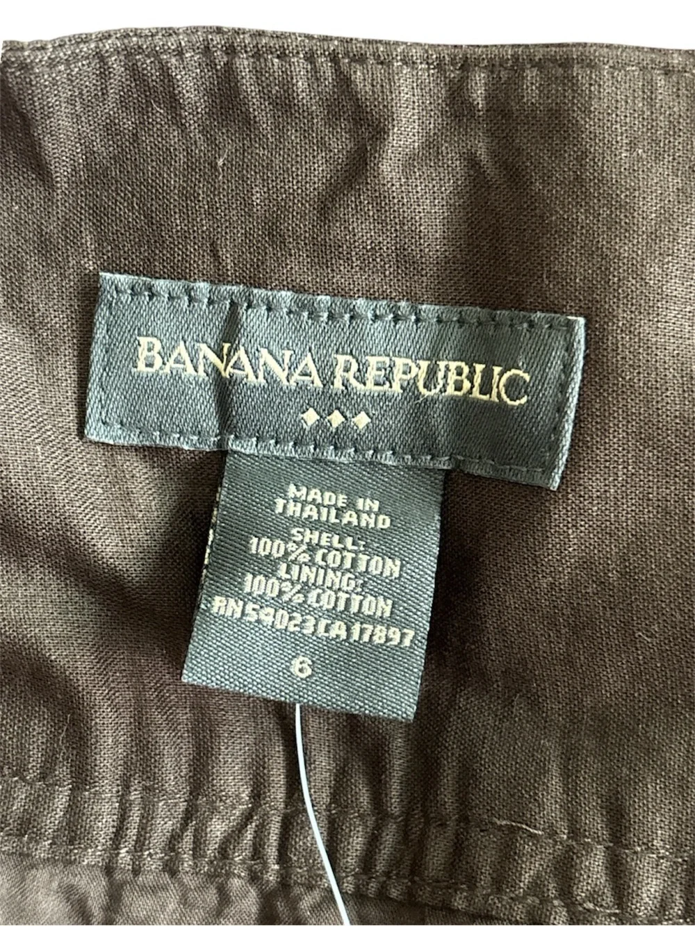 Banana Republic Vintage 2007 Cotton Pleated Side Button Skirt Brown Size 6 NWT